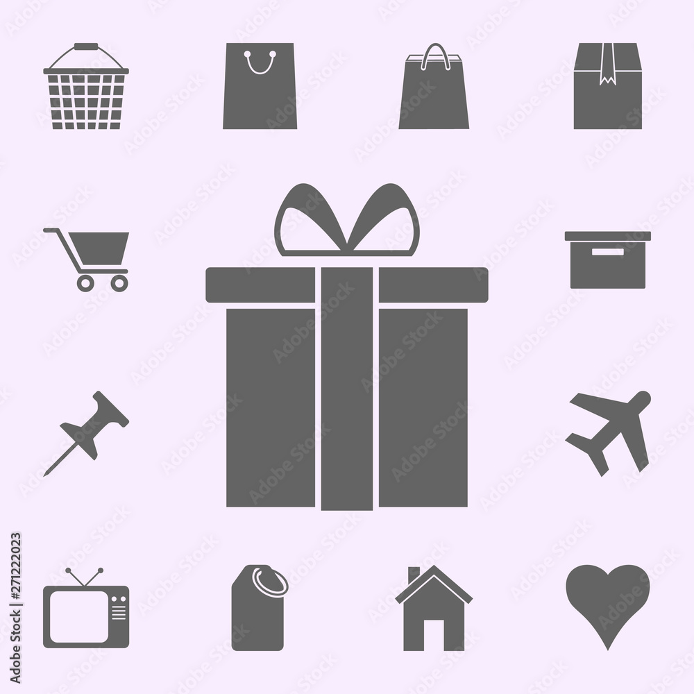 Aufkleber gift box icon. web icons universal set for web and mobile