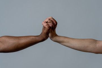 Races united for better world. Conceptual image against racism