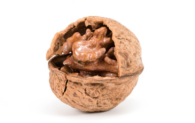 Walnuts isolated on white background
