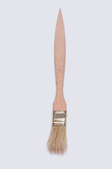 Wall paint brush isolated on white background. Flat paint brush with clean bristle.
