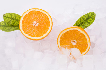 Fresh and delicious oranges and orange juice