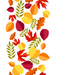 Obraz premium Seamless floral pattern with stylized autumn foliage.