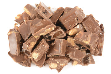 chocolate on white background