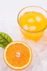 Fresh and delicious oranges and orange juice