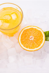 Fresh and delicious oranges and orange juice
