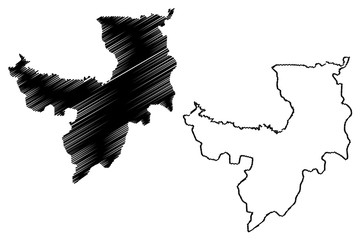 Ryanggang Province (Democratic Peoples Republic of Korea, DPRK, DPR Korea, Provinces of North Korea) map vector illustration, scribble sketch Ryanggangdo map....