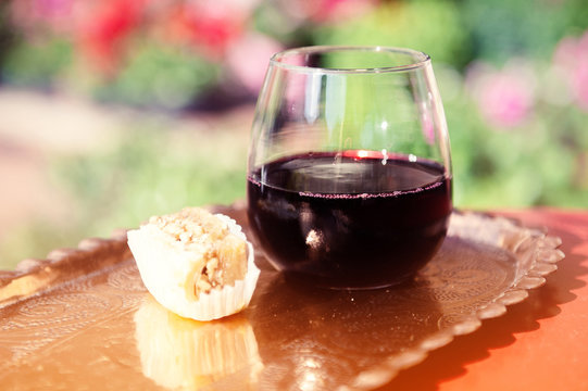 Glass filled with Red Grape Juice
