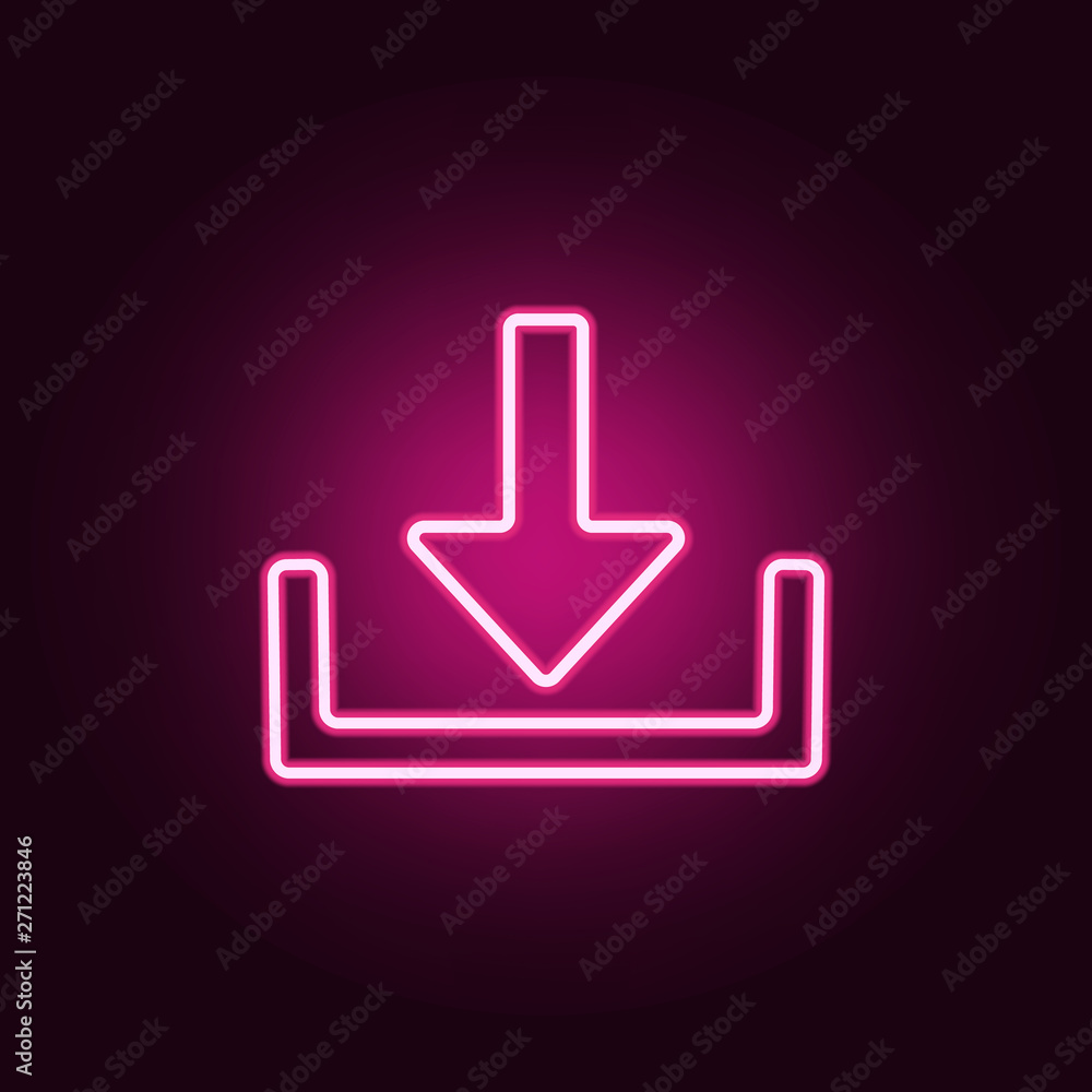 Fototapete download symbol neon icon. Elements of web set. Simple icon for websites, web design, mobile app, info graphics