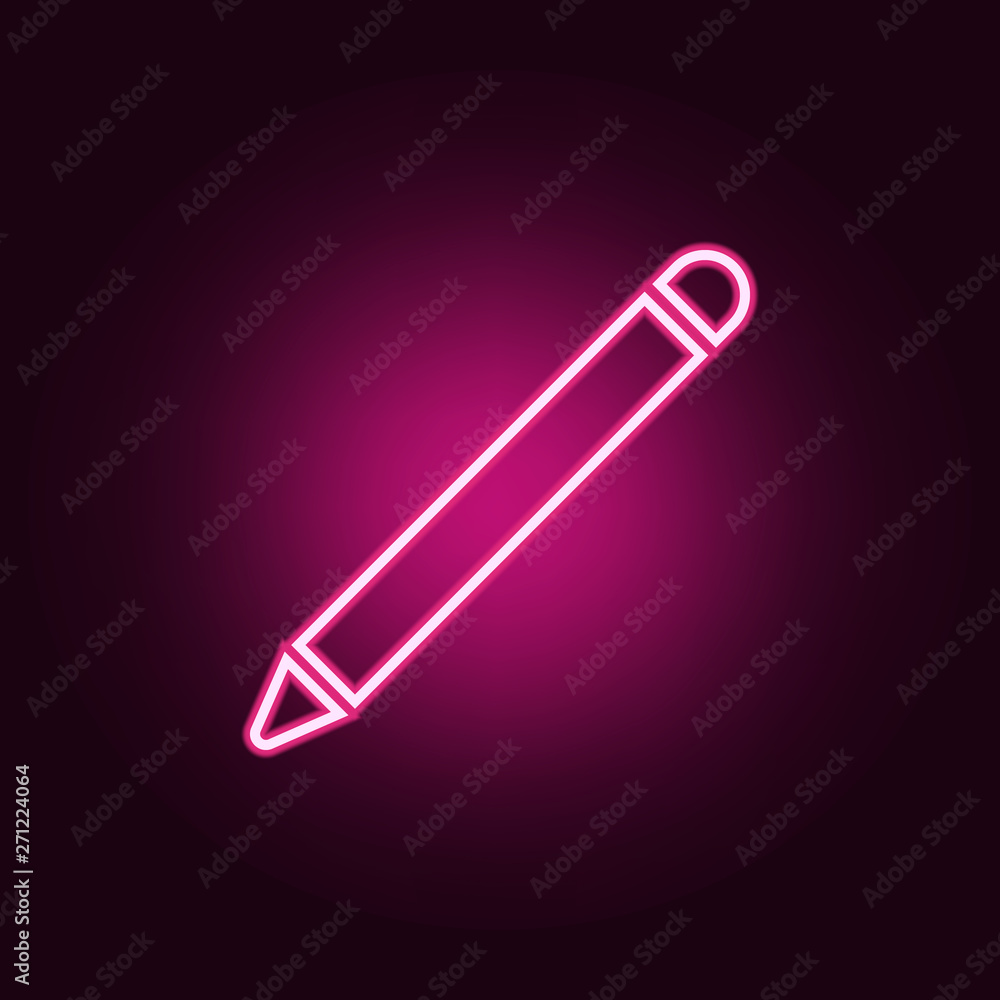 Poster a pen neon icon. elements of web set. simple icon for websites, web design, mobile app, info graphic