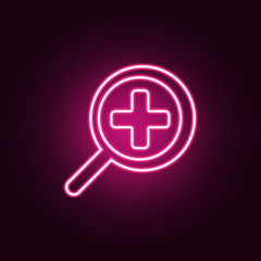 Fototapeta premium magnifying glass approximation neon icon. Elements of web set. Simple icon for websites, web design, mobile app, info graphics