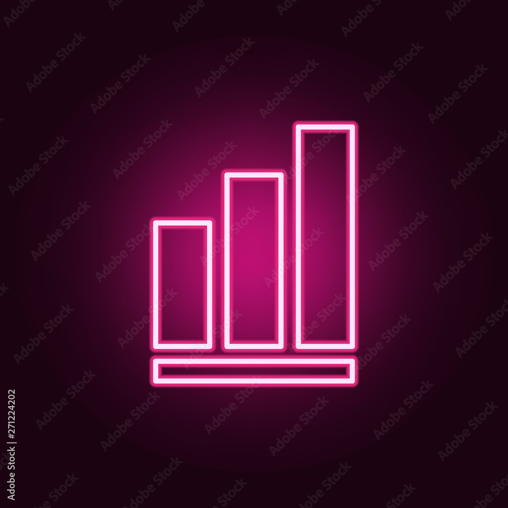 Poster growth chart neon icon. elements of web set. simple icon for websites, web design, mobile app, info 