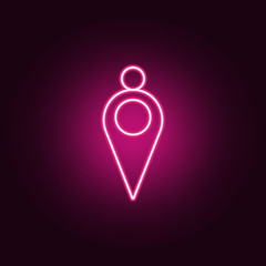 pin with dot neon icon. Elements of web set. Simple icon for websites, web design, mobile app, info graphics