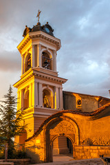 Naklejka premium Amazing sunset view of The Virgin Mary Eastern Orthodox Church in city of Plovdiv, Bulgaria