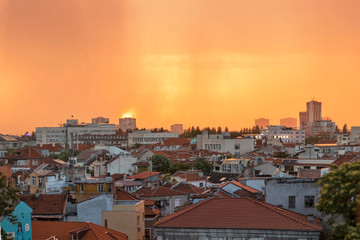 Obraz premium Amazing Sunset view of City of Plovdiv, Bulgaria
