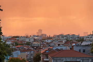 Amazing Sunset view of City of Plovdiv, Bulgaria