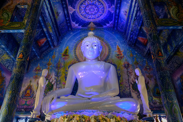 Buddha statue in the Blue Temple in Chiang Rai, Thailand