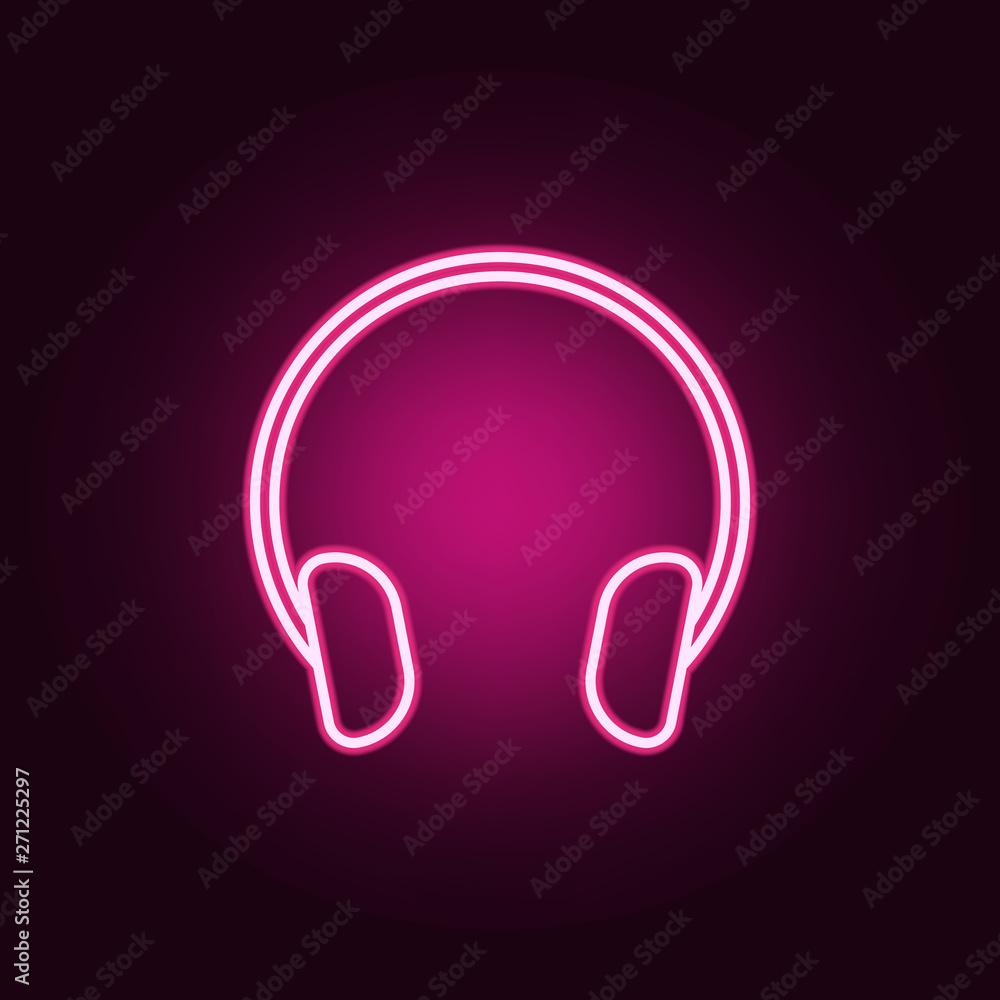 Poster headphones neon icon. elements of web set. simple icon for websites, web design, mobile app, info gr