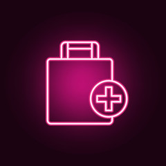 add luggage neon icon. Elements of web set. Simple icon for websites, web design, mobile app, info graphics