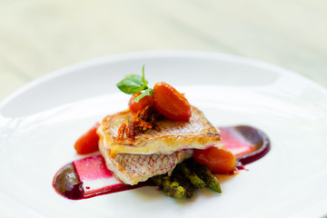 Pan seared Red snapper