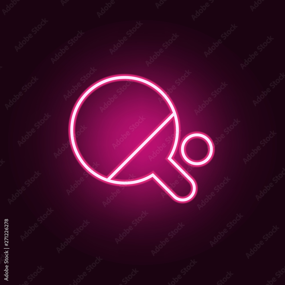 Poster table tennis neon icon. elements of web set. simple icon for websites, web design, mobile app, info 