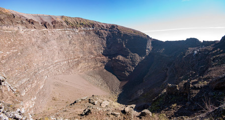 crater of volcano Vesuvius. Vesuvio National Park. Naples, Campania, Italy