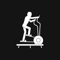 Elliptical machine gym icon, vector sign symbol for design