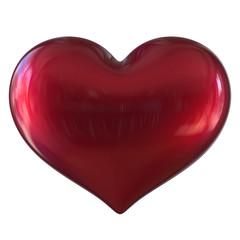 Heart shape Love symbol red glossy. Valentine icon concept