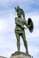 Pietrabbondante, Molise, Italy: statue of an ancient Samnite warrior