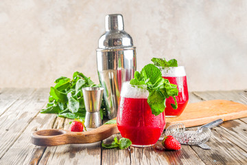Summer sweet alcohol beverage.  Traditional Scandinavian cocktail with vodka  Akevitt; Akvavit....