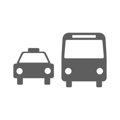 Taxi and bus icons symbols
