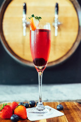 close up of a trendy international cocktail