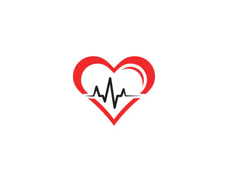love pulse line logo icon