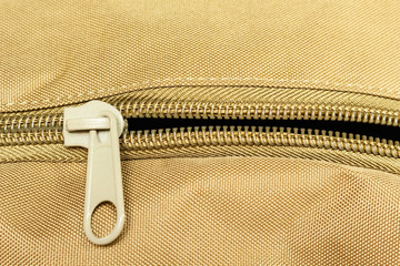zipper bag color khaki texture.