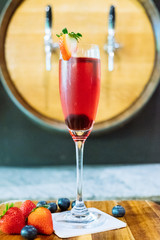 close up of a trendy international cocktail