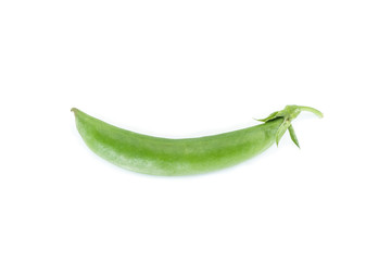 pod pea top view on white background.