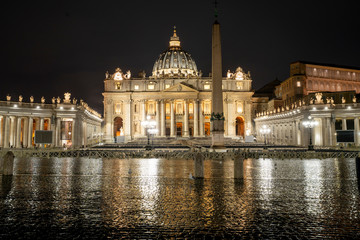 Vatican, St. Peter's Square at night