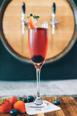 close up of a trendy international cocktail