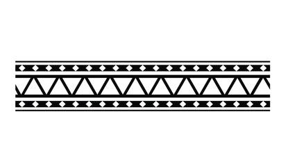 Polynesian tattoo tribal border vector. Samoan maori band design.
