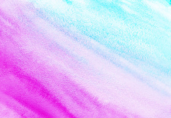 turquoise purple or blue lilac watercolor blurs hand drawn abstract background on textured paper