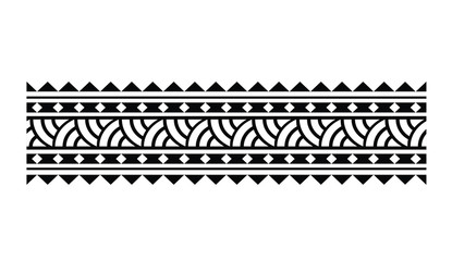 Tattoo tribal maori pattern bracelet, polynesian ornamental  border design seamless vector - obrazy, fototapety, plakaty
