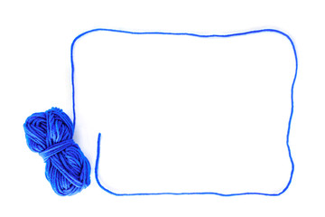 border yarn color blue on white background.
