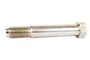 Steel bolt on a white background