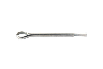 Steel pin on white background