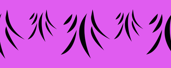  abstract inverted grass pattern in black on a pink background