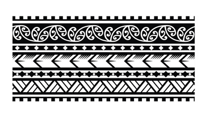Polynesian tattoo tribal band vector designs. Samoan tattoo tribal band. - obrazy, fototapety, plakaty