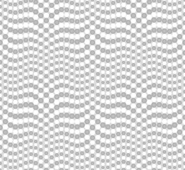 Abstract seamless pattern on light gray background. Has the shape of a wave. Consists of round geometric shapes. Polka dot. Useful as design element for texture and artistic compositions. - obrazy, fototapety, plakaty