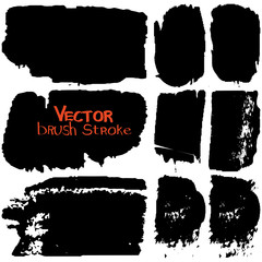 Paint strokes with a dry brush on a white background. Vector grunge texture with space for text. Dirty spots isolated