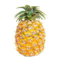 Ripe fresh pineapple fruit isolated on white background