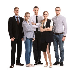 Fototapeta premium Group of young business people on white background