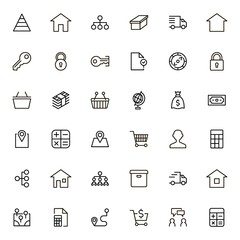 Real estate line icon set.
